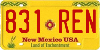 NM license plate 831REN