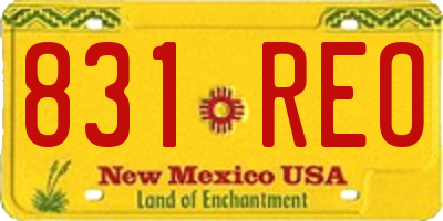 NM license plate 831REO