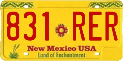 NM license plate 831RER