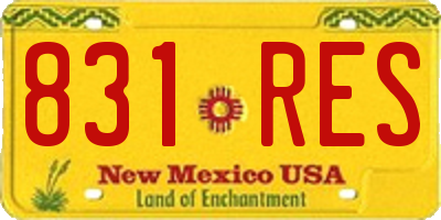 NM license plate 831RES