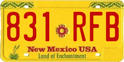 NM license plate 831RFB