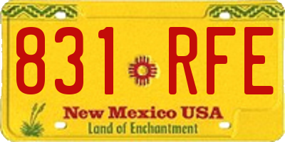 NM license plate 831RFE