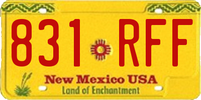 NM license plate 831RFF