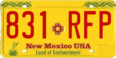 NM license plate 831RFP