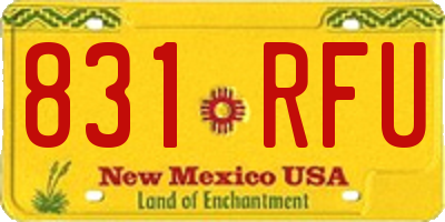 NM license plate 831RFU