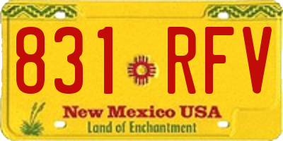 NM license plate 831RFV