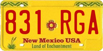 NM license plate 831RGA
