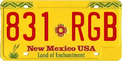 NM license plate 831RGB