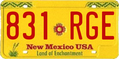 NM license plate 831RGE