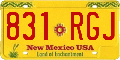 NM license plate 831RGJ