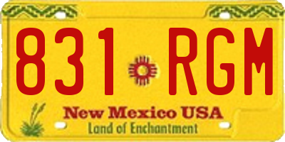 NM license plate 831RGM