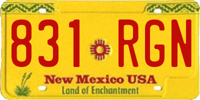 NM license plate 831RGN