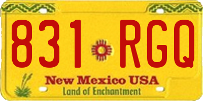 NM license plate 831RGQ