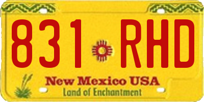 NM license plate 831RHD