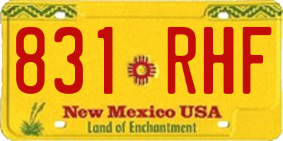 NM license plate 831RHF