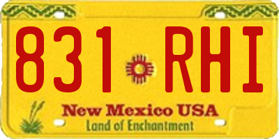 NM license plate 831RHI