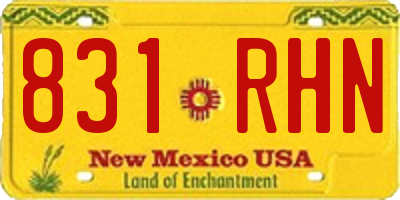 NM license plate 831RHN