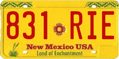 NM license plate 831RIE