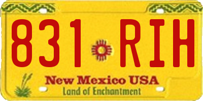 NM license plate 831RIH