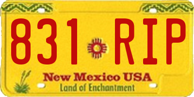 NM license plate 831RIP