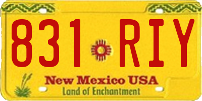 NM license plate 831RIY