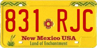NM license plate 831RJC