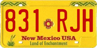 NM license plate 831RJH