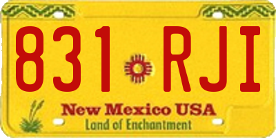 NM license plate 831RJI