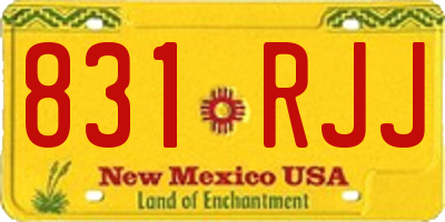 NM license plate 831RJJ