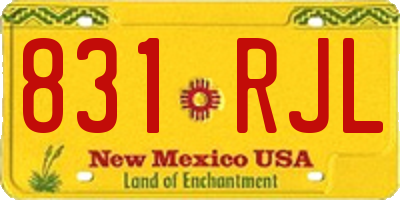 NM license plate 831RJL