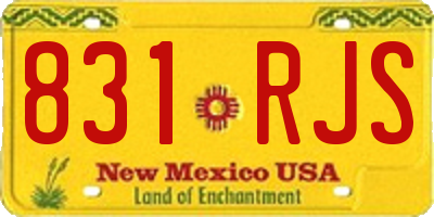 NM license plate 831RJS
