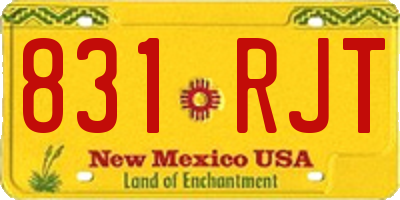 NM license plate 831RJT
