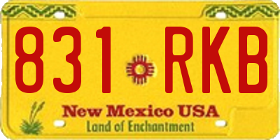 NM license plate 831RKB