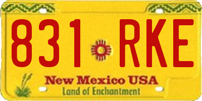 NM license plate 831RKE