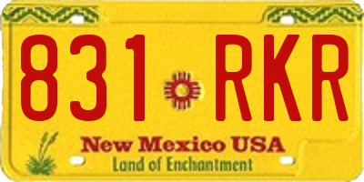 NM license plate 831RKR