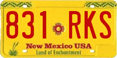 NM license plate 831RKS