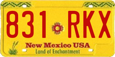 NM license plate 831RKX