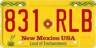 NM license plate 831RLB