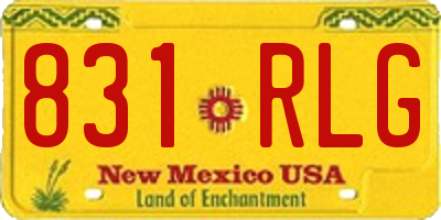 NM license plate 831RLG