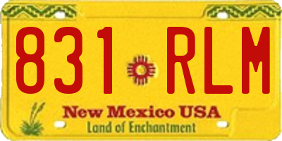 NM license plate 831RLM