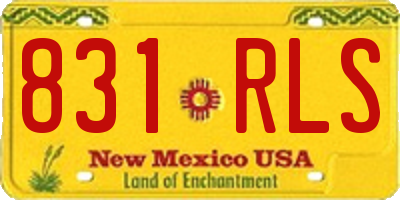 NM license plate 831RLS