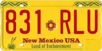 NM license plate 831RLU