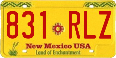NM license plate 831RLZ