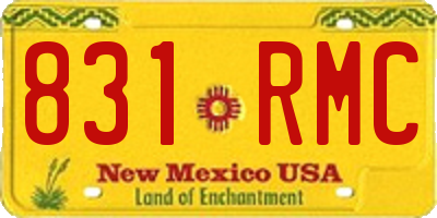 NM license plate 831RMC