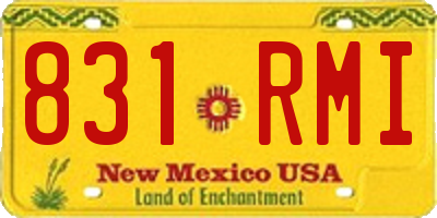 NM license plate 831RMI