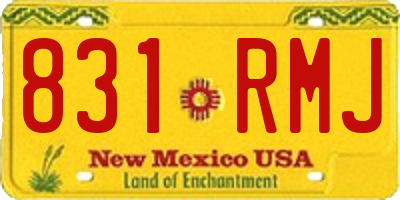 NM license plate 831RMJ