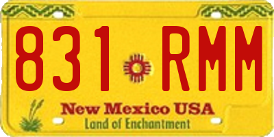 NM license plate 831RMM