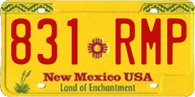 NM license plate 831RMP