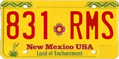 NM license plate 831RMS