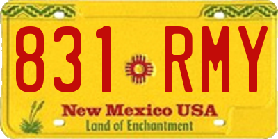 NM license plate 831RMY